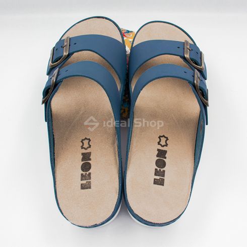 Фото Шльопанці жіночі шкіряні Leon 5012, синій, розмір 36 5012-blue-39 14