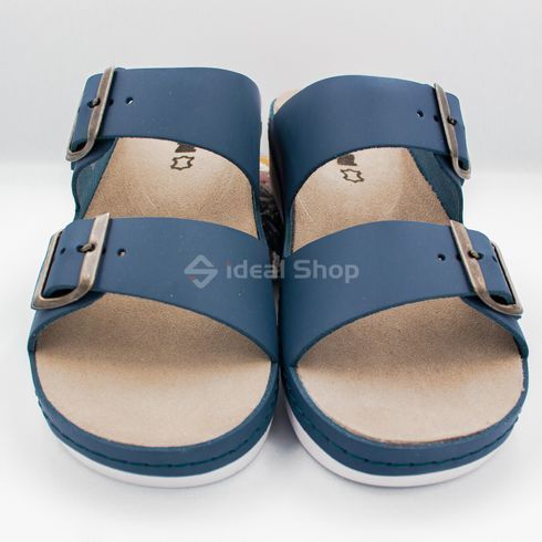 Фото Шльопанці жіночі шкіряні Leon 5012, синій, розмір 36 5012-blue-39 5