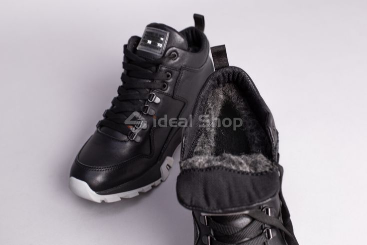 Foto Męskie skórzane buty zimowe czarne 6808з/40 4