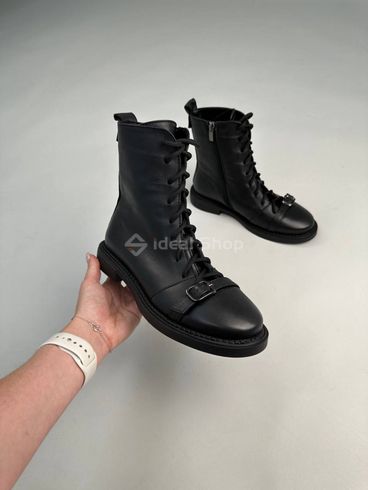 Фото Ботинки женские кожаные черные демисезонные 6204д/36 12