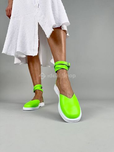 Foto Damskie skórzane sandały w kolorze jasnozielonym 8516-1/36 3