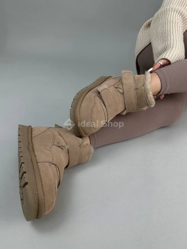 Damskie zamszowe beżowe buty ugg z zapięciem na rzepy 36 (23,5 cm)