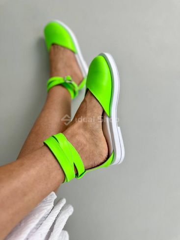 Foto Damskie skórzane sandały w kolorze jasnozielonym 8516-1/36 10