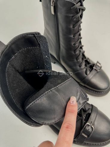 Фото Ботинки женские кожаные черные демисезонные 6204д/36 13