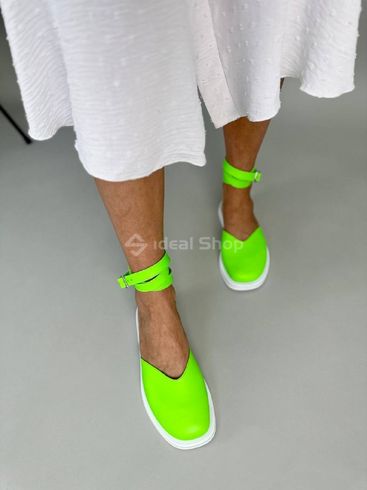 Foto Damskie skórzane sandały w kolorze jasnozielonym 8516-1/36 2