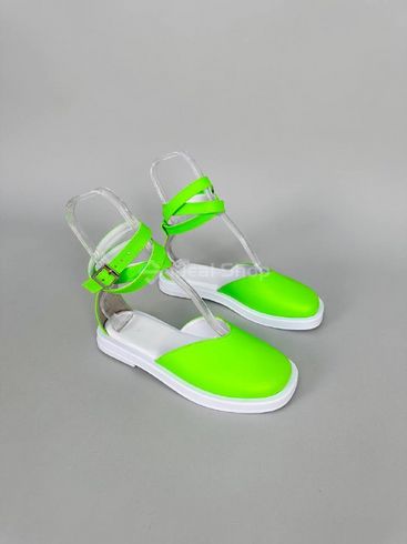 Foto Damskie skórzane sandały w kolorze jasnozielonym 8516-1/36 13