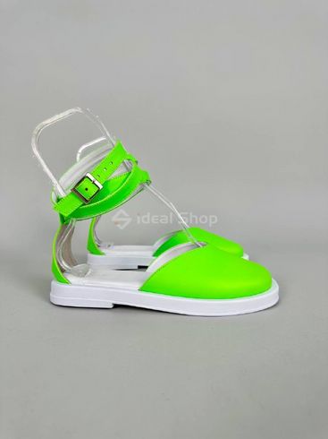 Foto Damskie skórzane sandały w kolorze jasnozielonym 8516-1/36 11