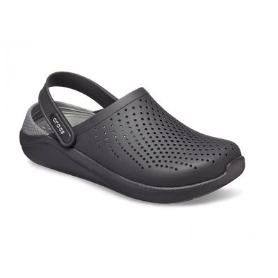 Сабо Кроксы Crocs LiteRide™ Clog Black/Slate Grey (черные), размер 42