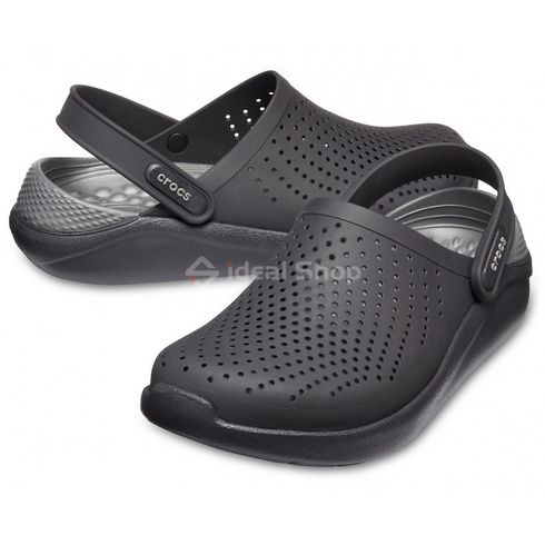 Сабо Крокси Crocs LiteRide™ Clog Black/Slate Grey (чорні), розмір 43