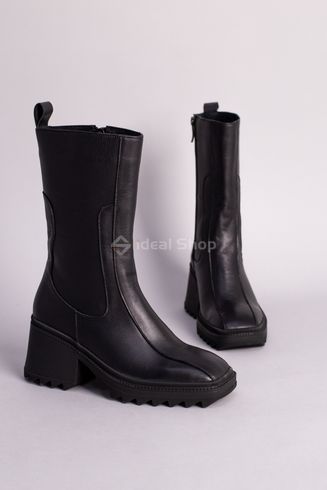 Фото Полусапожки женские кожаные черные на небольшом каблуке 6767д/36 10