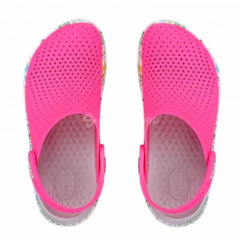 Crocs Сабо Крокси LiteRide™ Clog Pink/white (плями рожеві), розмір 36