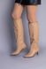 Чоботи-труби жіночі шкіряні пісочні на невеликих підборах 36 (23,5 см)