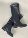 Damskie skórzane czarne buty zimowe na czarnej podeszwie 36 (23,5 cm)