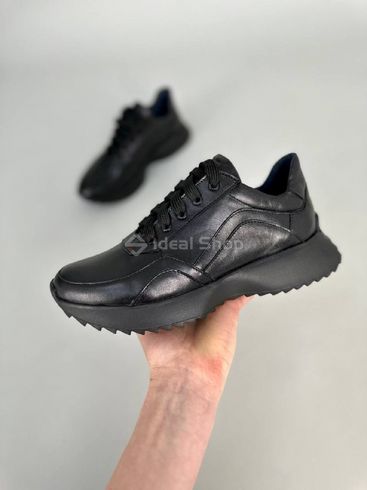 Кросівки жіночі шкіряні чорні 36 (24 см)