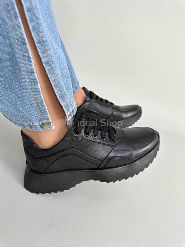 Кросівки жіночі шкіряні чорні 36 (24 см)