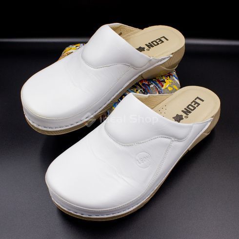 Фото Жіночі сабо шкіряні Leon 3100, білі 3100-white-41 8