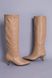 Чоботи-труби жіночі шкіряні шкіряні пісочні на невеликих підборах зимові 36 (23,5 см)