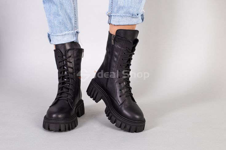 Фото Ботинки женские кожаные черные демисезонные 5576-1д/36 3