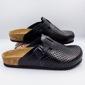 Фото Анатомические сабо кожаные Leon Bjorn 4700, черные 4700-black-47 1