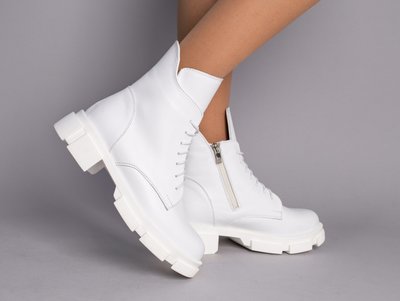 Фото Ботинки женские кожаные белые зимние 5550-2з/36 1
