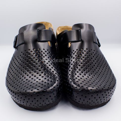 Фото Анатомические сабо кожаные Leon Bjorn 4700, черные 4700-black-47 5