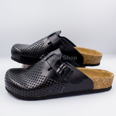 Фото Анатомические сабо кожаные Leon Bjorn 4700, черные 4700-black-47 9