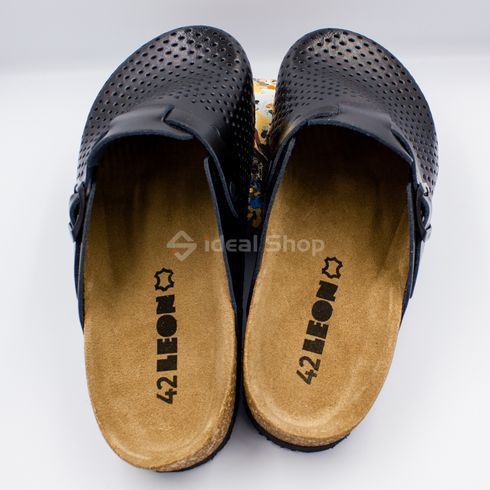 Фото Анатомические сабо кожаные Leon Bjorn 4700, черные 4700-black-47 14
