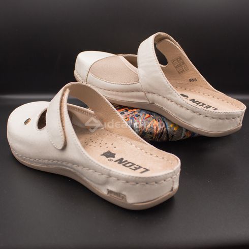 Фото Женские сабо кожаные Leon Ruby, 953, бежевые 953-beige-38 11