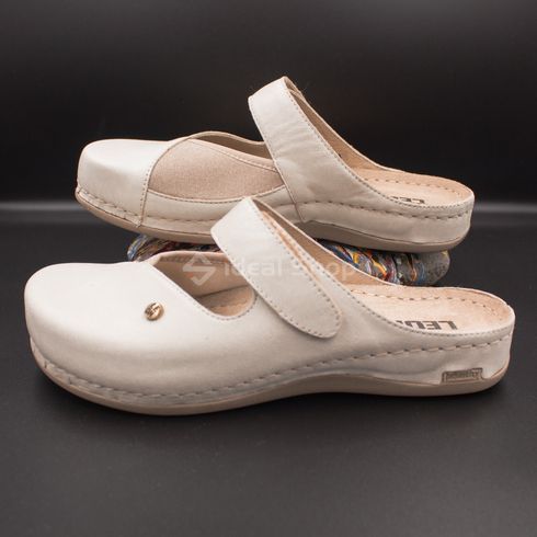 Фото Женские сабо кожаные Leon Ruby, 953, бежевые 953-beige-38 9