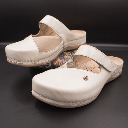 Фото Женские сабо кожаные Leon Ruby, 953, бежевые 953-beige-38 7