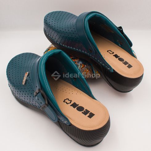 Фото Жіночі тапочки сабо шкіряні Leon Pandora II, 3300, сині 3300-blue 12