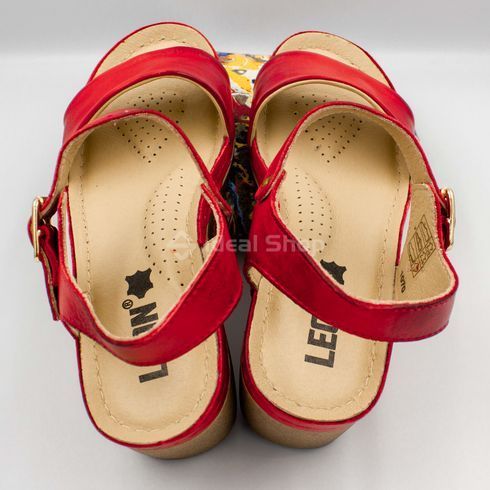 Фото Босоніжки жіночі шкіряні Leon 1070, червоні 1070-red-38 16