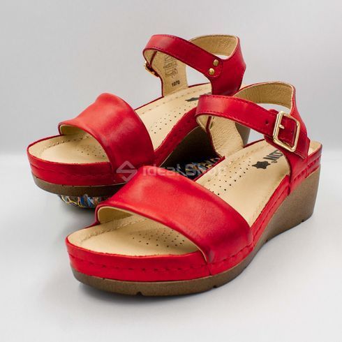 Фото Босоніжки жіночі шкіряні Leon 1070, червоні 1070-red-38 9