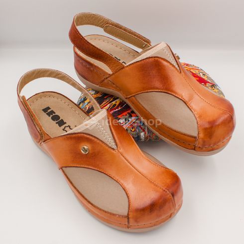 Фото Женские сабо кожаные Leon Aria II, 913, коричневые 913-brown 4