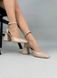 Туфлі жіночі шкіряні бежеві на підборах 35 (23,5 см)