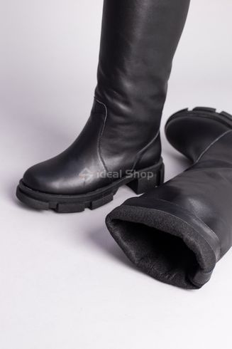 Фото Сапоги женские кожаные черного цвета демисезонные 8704д/38 9