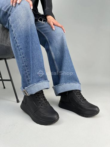 Кросівки жіночі шкіра флотар чорного кольору демісезонні 32 (21.5 см)
