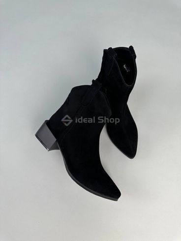Фото Ботинки ковбойки женские замшевые черного цвета на каблуке демисезонные 5515-1д/36 11