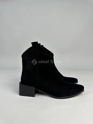 Фото Ботинки ковбойки женские замшевые черного цвета на каблуке демисезонные 5515-1д/36 10