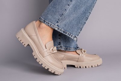 Skórzane buty damskie beżowe 40 (26 cm)
