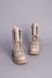 Ботинки женские кожаные цвет латте на шнурках и с замком, на меху 39 (25 см)