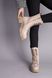 Черевики жіночі шкіряні колір латте на шнурках і з замком, на хутрі 39 (25 см)
