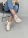 Кросівки жіночі шкіряні бежеві зі вставками 37 (24.5 см)
