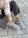 Фото Черевики жіночі замшеві сірого кольору на шнурках і з замком 5551-4д/36 1