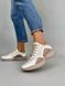 Кросівки жіночі шкіряні бежеві зі вставками 37 (24.5 см)