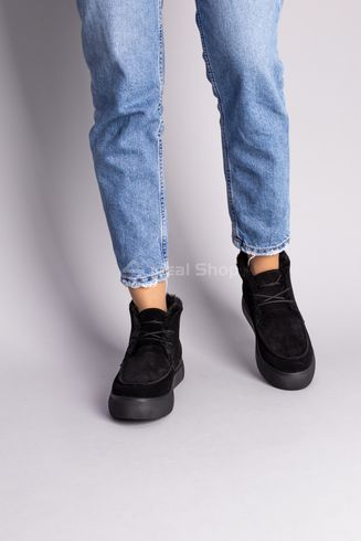 Фото Ботинки женские замшевые черные на шнурках, зимние 7370з/36 5