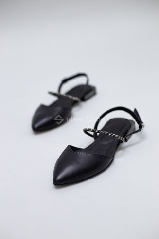 Foto Damskie skórzane sandały w kolorze czarnym 9429/36 8