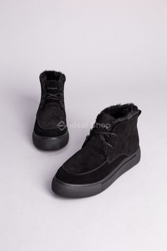 Фото Ботинки женские замшевые черные на шнурках, зимние 7370з/36 8
