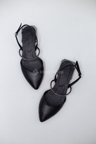 Foto Damskie skórzane sandały w kolorze czarnym 9429/36 9