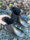 Czarne skórzane buty zimowe damskie Chelsea z czarną podeszwą 36 (23,5 cm)